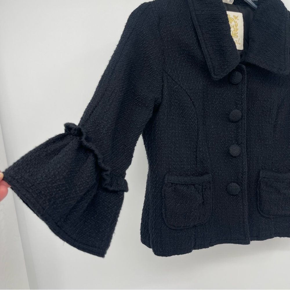 Vintage Wet Seal Black Bell Sleeve Coat Whimsigoth Fairy Indie Boho Cottage M